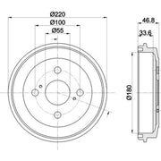 Mintex Brake Drum Assembly Rear MBD344