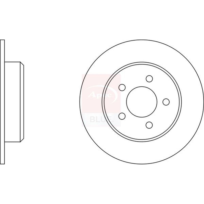 Apec 2 x Solid Rear Brake Discs SDK6222
