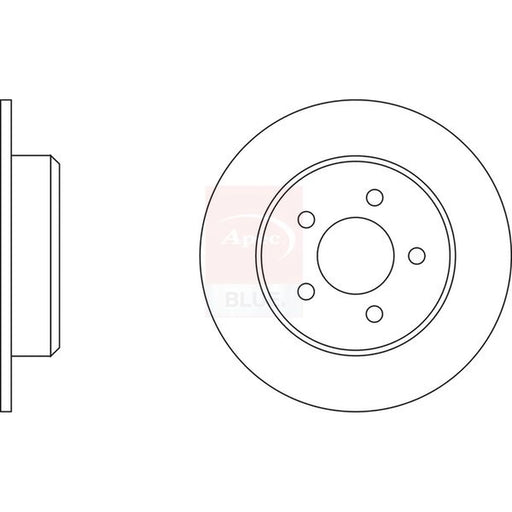 Apec 2 x Solid Rear Brake Discs SDK6222