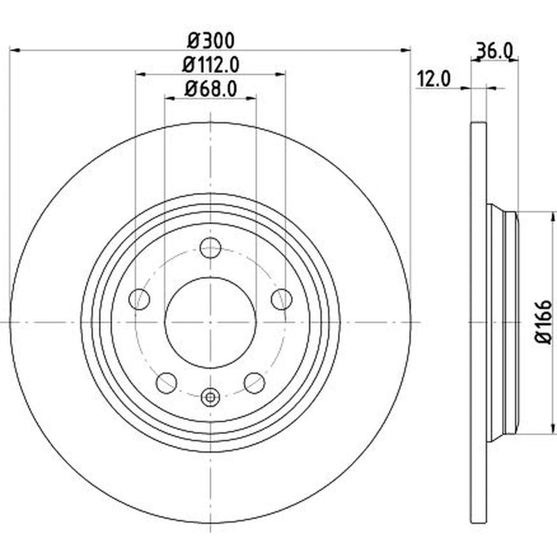DON 2 x Solid Rear Brake Discs PCD22922