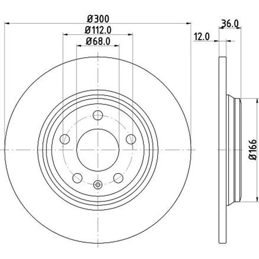 DON 2 x Solid Rear Brake Discs PCD22922
