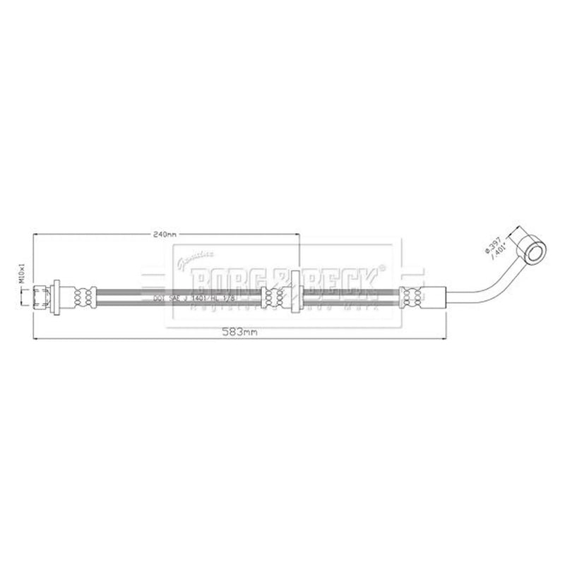 Borg & Beck Brake Hydraulic Hose Line Rear Right BBH8913