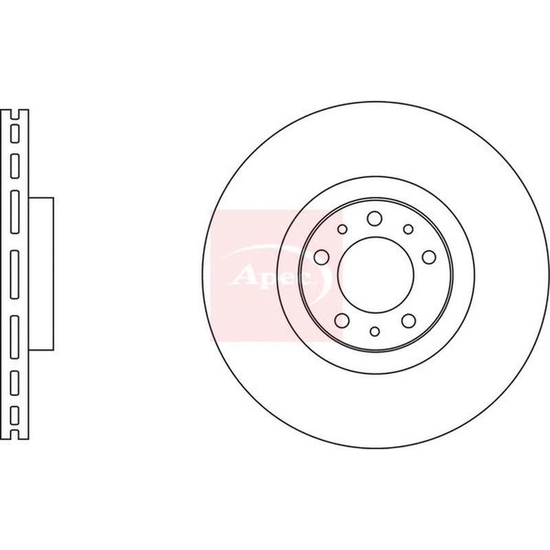 Apec 2 x Vented Front Brake Discs DSK3233