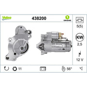 Valeo Starter Motor 12V 2.5kW 11 Teeth 438200