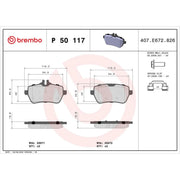 Brembo 4 x Rear Brake Pad Set P50117