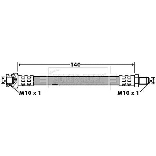 Borg & Beck Brake Hydraulic Hose Line Rear Left BBH7428