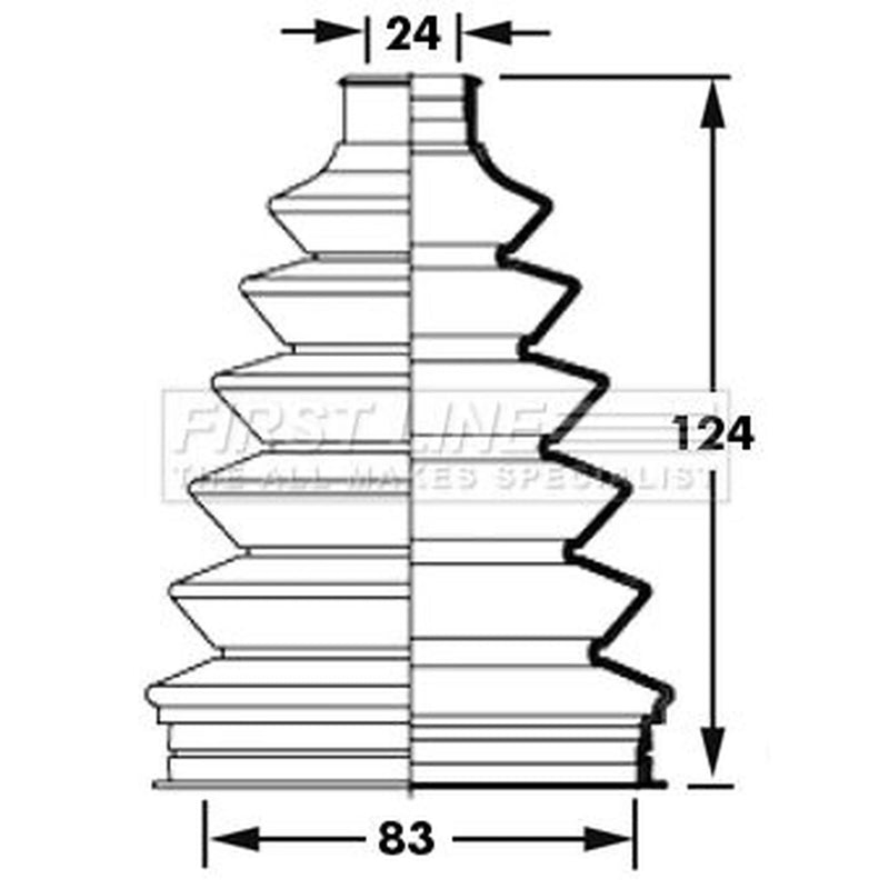 First Line Drive Shaft Bellow Kit Front Left Thermoplast FCB2383