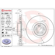 Brembo 2 x Internally Vented Front Brake Discs 09.D982.11