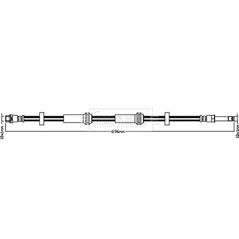 Borg & Beck Brake Hydraulic Hose Line Front Left BBH8397