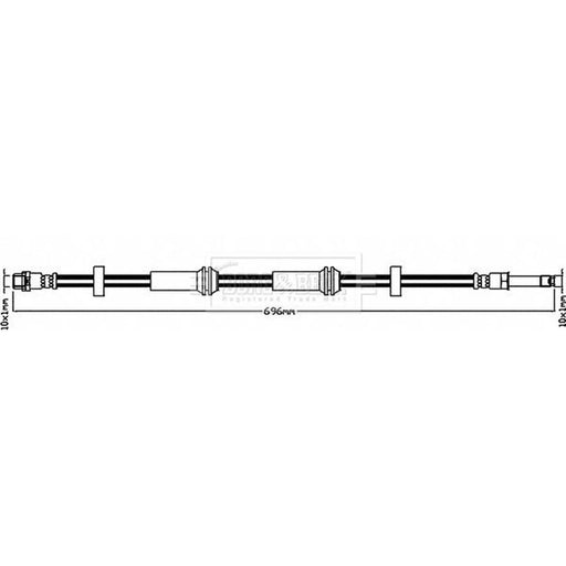Borg & Beck Brake Hydraulic Hose Line Front Left BBH8397