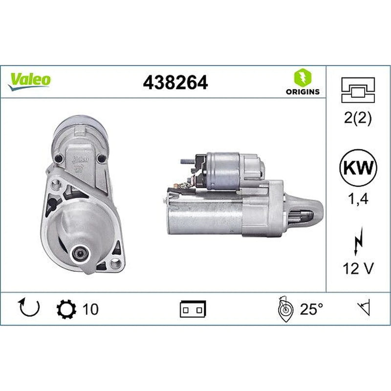 Valeo Starter Motor 12V 1.4kW 10 Teeth 438264