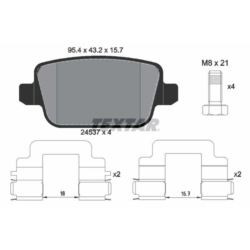Textar Rear Brake Pad Set 2453703