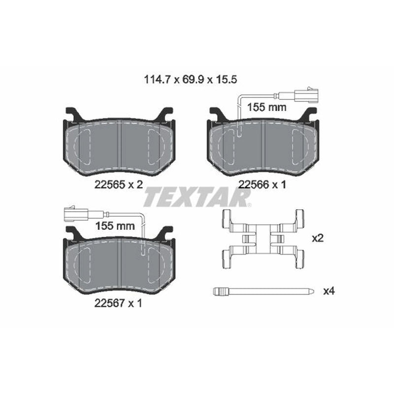 Textar Rear Brake Pad Set 2256501