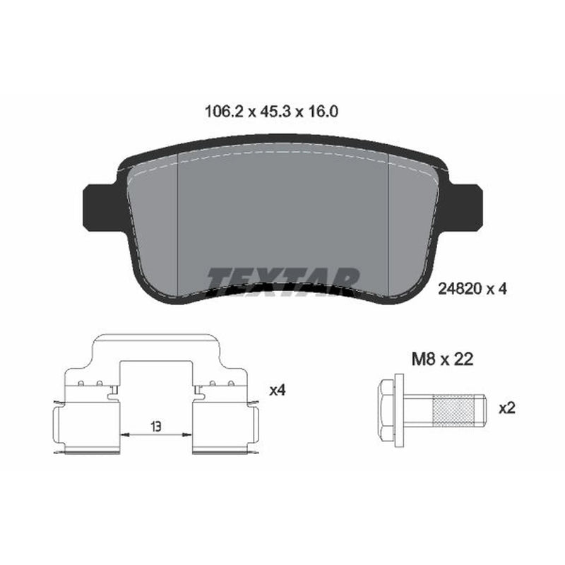 Textar Rear Brake Pad Set 2482001