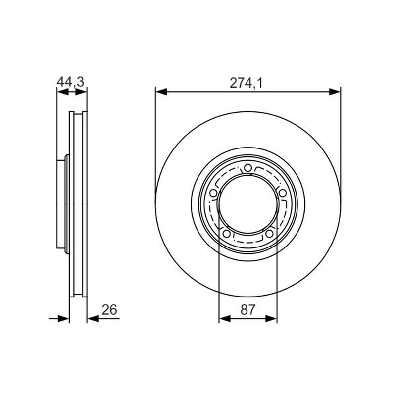 Bosch 2 x Vented Brake Discs 0986479S79 0 986 479 S79
