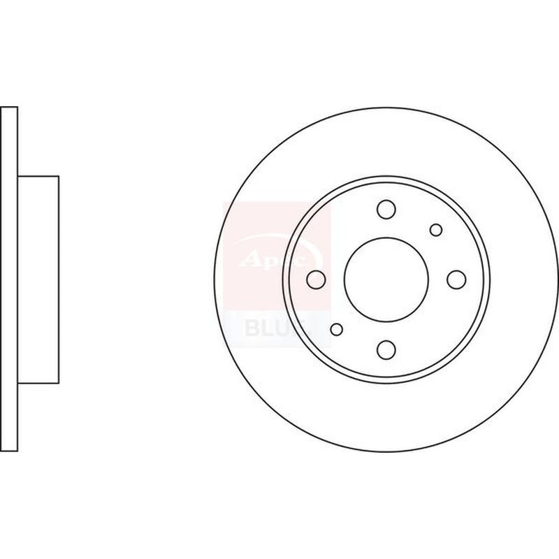Apec 2 x Solid Rear Brake Discs SDK6092