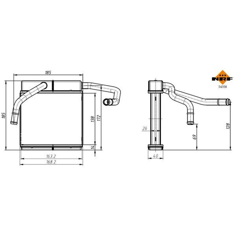 NRF Heater Matrix Core Heat Exchanger 54358