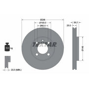 Textar 2 x Externally Vented Front Brake Discs 92128300