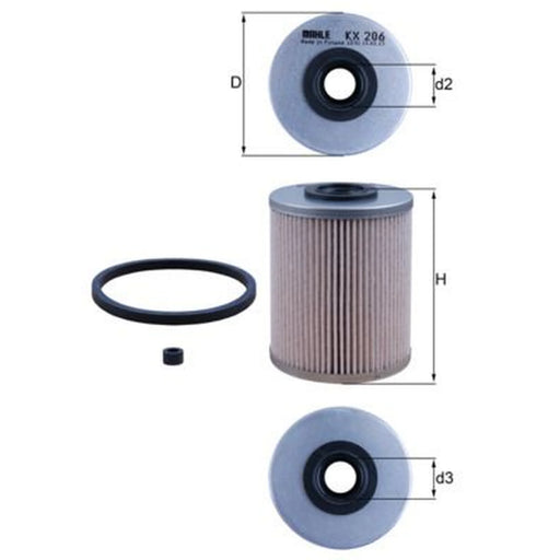 Mahle Fuel Filter Element KX 206D