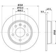 DON 2 x Solid Rear Brake Discs PCD10402