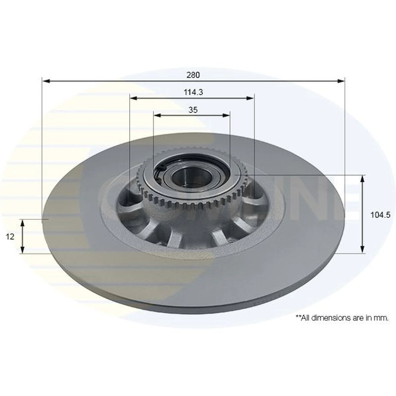 Comline 2 x Solid Rear Brake Discs ADC1164