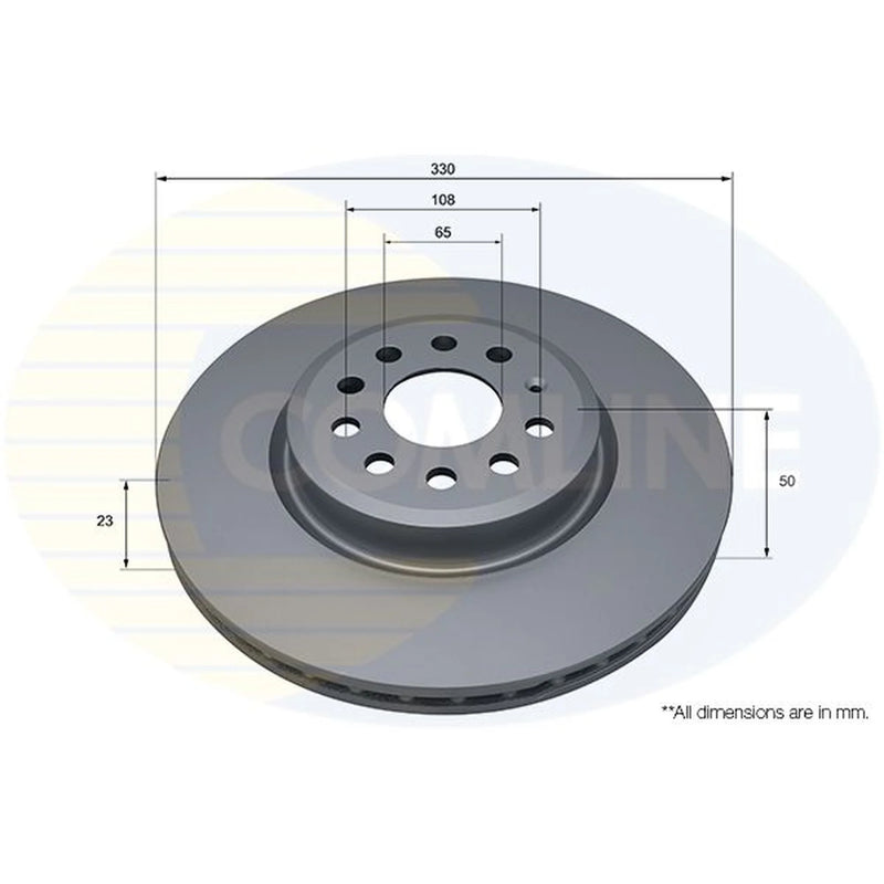 Comline 2 x Internally Vented Front Brake Discs ADC5223V