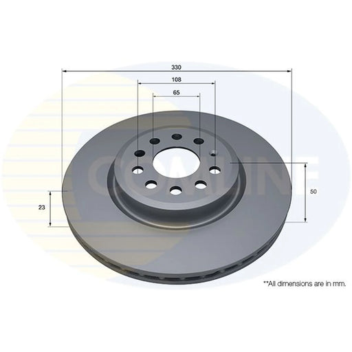 Comline 2 x Internally Vented Front Brake Discs ADC5223V