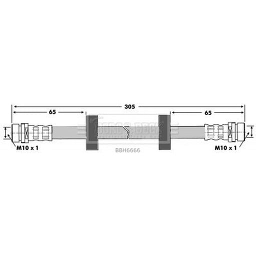 Borg & Beck Brake Hydraulic Hose Line Rear Left BBH6666