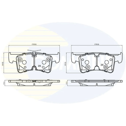 Comline 4 x Rear Brake Pad Set CBP04015