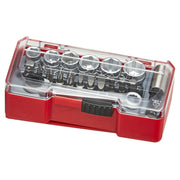 Teng Tools Socket Set 19 Pieces 1/4" Drive with Belt Clip