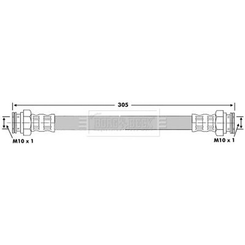 Borg & Beck Brake Hydraulic Hose Line Rear Left BBH6683