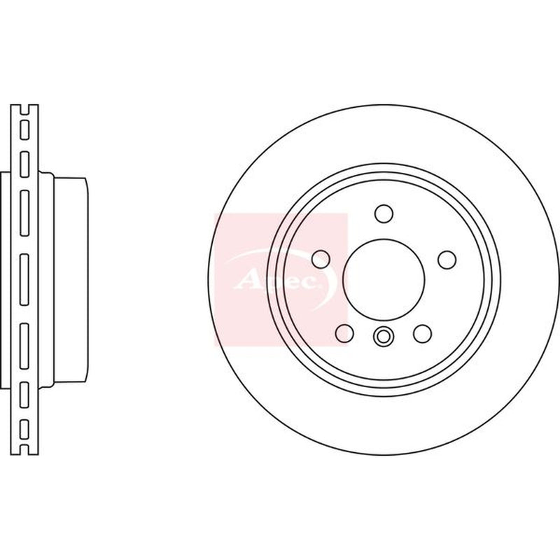 Apec 2 x Vented Rear Brake Discs DSK2368