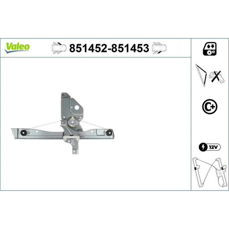 Valeo Electric Window Regulator Lifter Right Front 851453