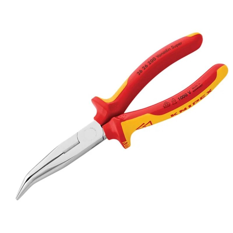 KNIPEX 26 26 200 VDE Long Bent Snipe Nose Side Cutting Pliers 200mm