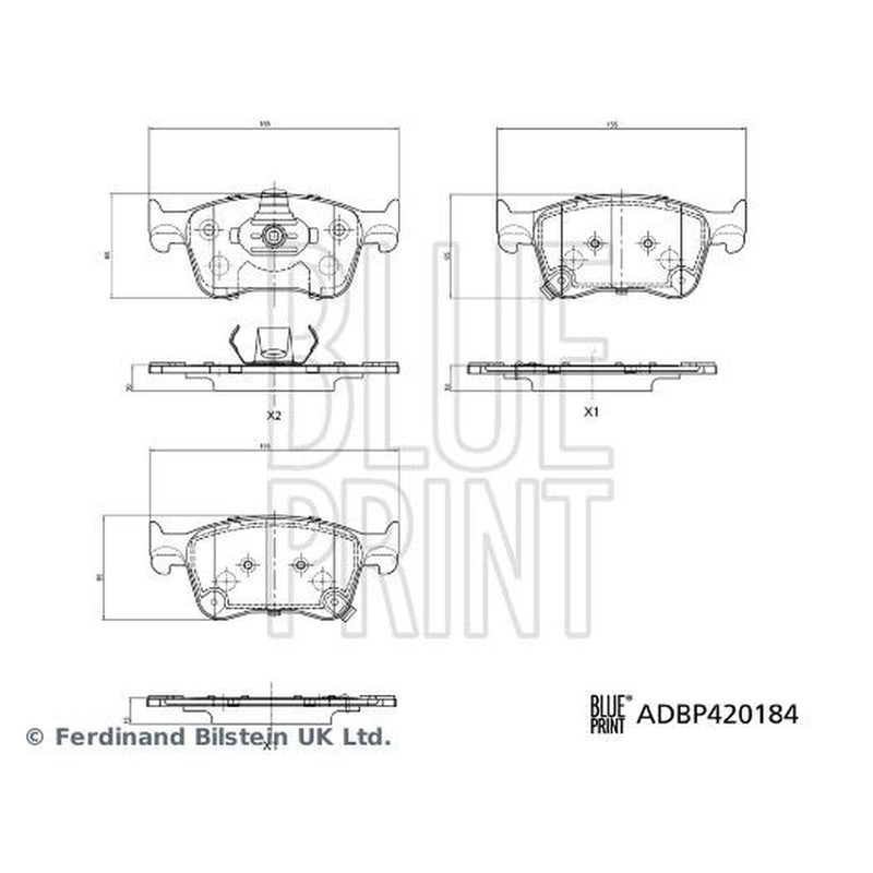 Blue Print Front Brake Pad Set ADBP420184