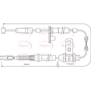Apec Handbrake Cable Left Rear CAB1296