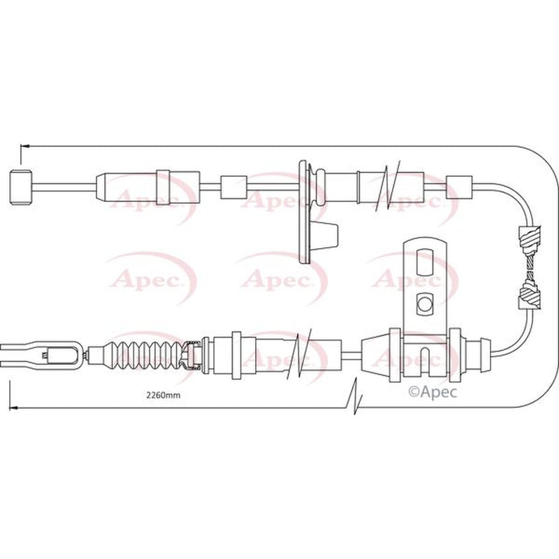 Apec Handbrake Cable Left Rear CAB1296