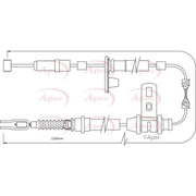 Apec Handbrake Cable Left Rear CAB1296