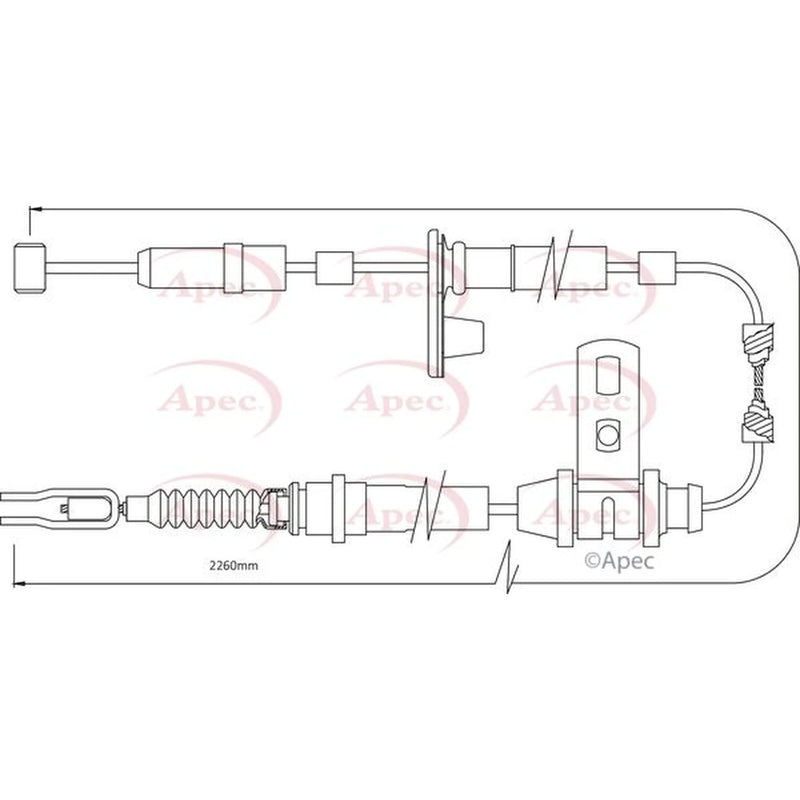 Apec Handbrake Cable Left Rear CAB1296