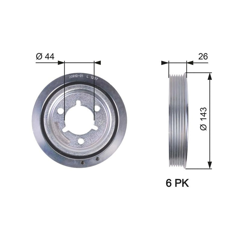 Gates Crank Shaft Belt Pulley TVD1055