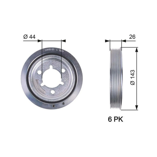 Gates Crank Shaft Belt Pulley TVD1055