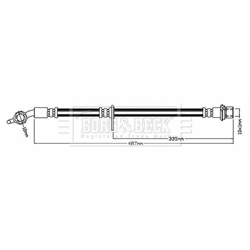 Borg & Beck Brake Hydraulic Hose Line Rear Left BBH7269