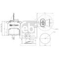 Febi Air Suspension Bellow 190mm Rear Left 170805