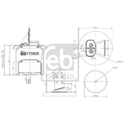 Febi Air Suspension Bellow 190mm Rear Left 170805