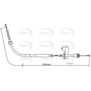 Apec Handbrake Cable Left Rear CAB1299