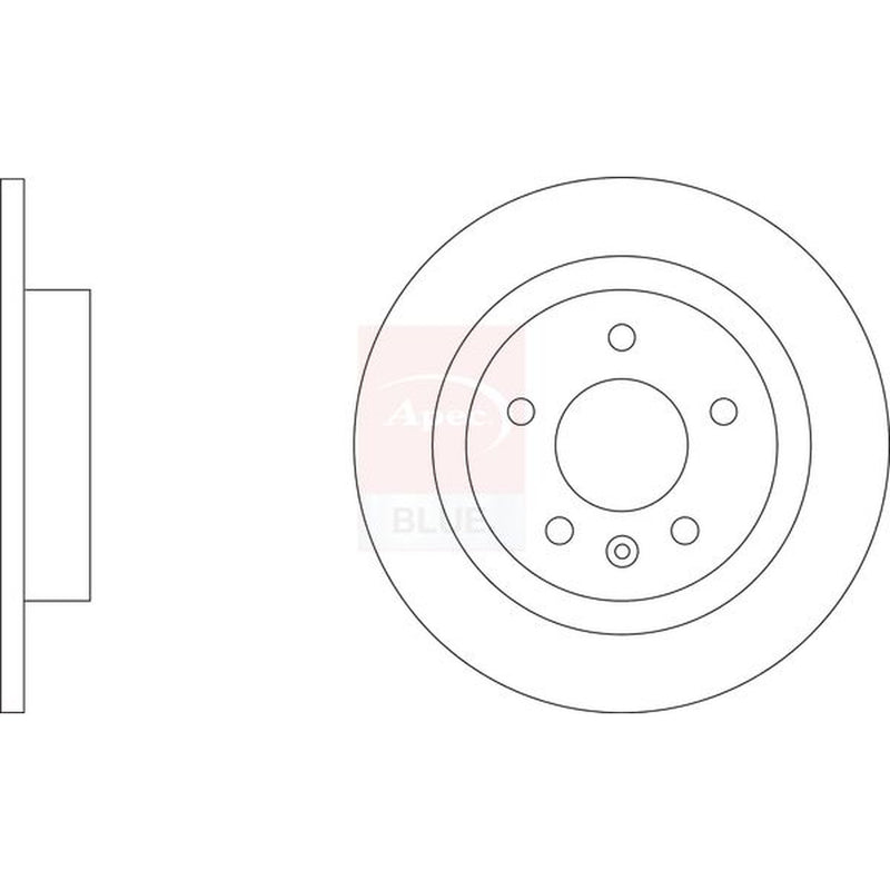 Apec 2 x Solid Rear Brake Discs SDK6955