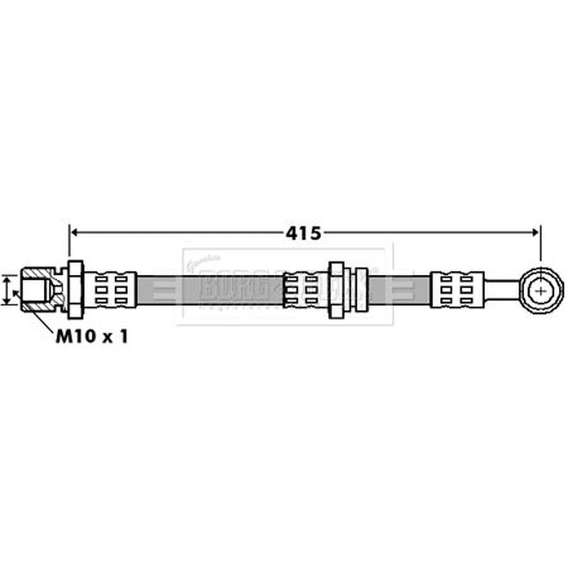 Borg & Beck Brake Hydraulic Hose Line Front Left BBH7399