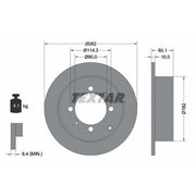 Textar 2 x Solid Rear Brake Discs 92104000