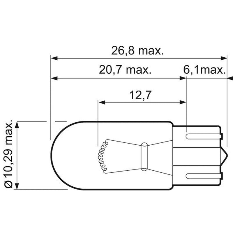Valeo 10 x Indicator Turn Signal Bulb W2.1x9.5d 12V 3W 032209