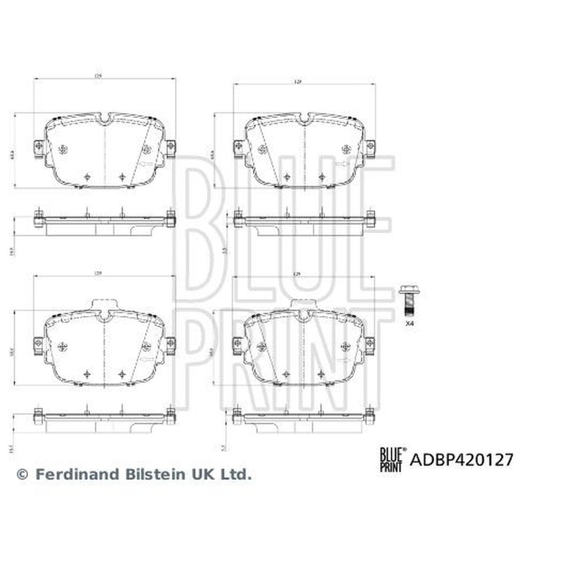 Blue Print Rear Brake Pad Set ADBP420127